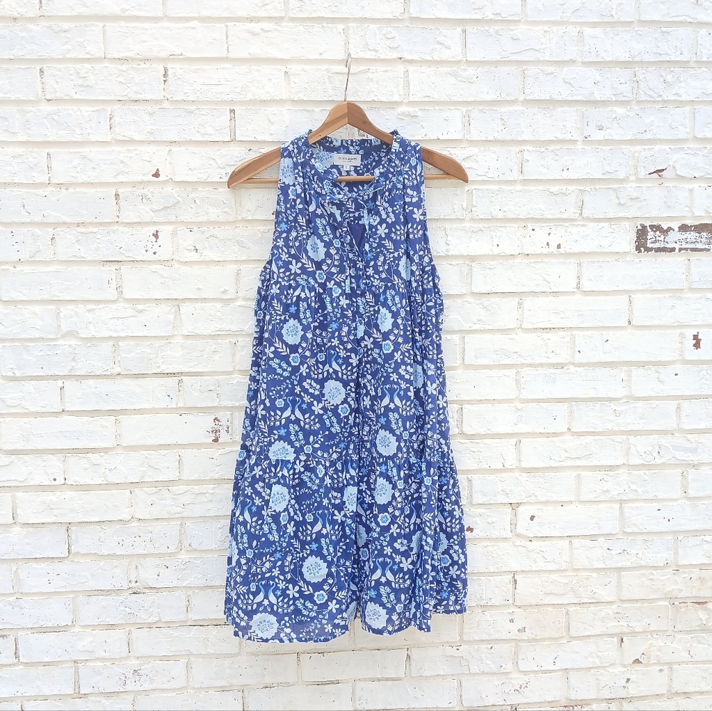 Olivia James The Label Blue Floral Dress Sleeveless